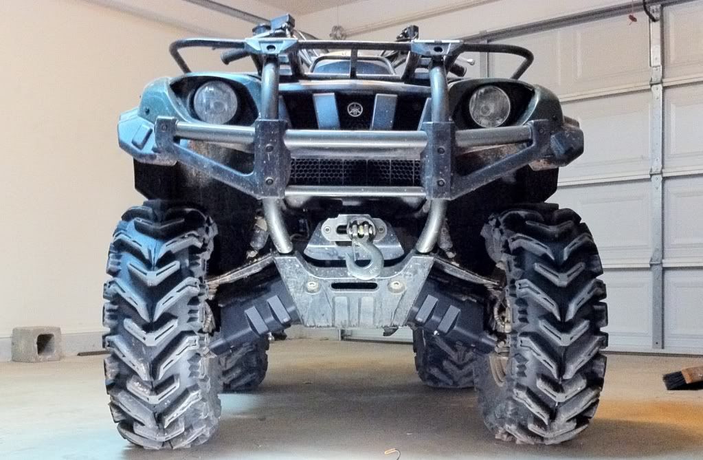 Looking for pics of 1" spacers on stock rims... Yamaha Grizzly ATV Forum